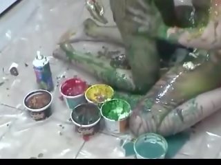 Colorful ans messy with two enticing girls