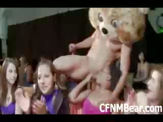 Amateur dolls suck a CFNM strippers member