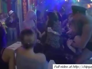 Charming girls dance with strippers