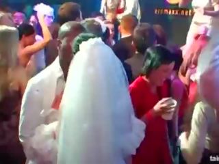 Groovy concupiscent brides zīst liels gaiļus uz publisks