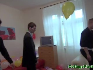 European college lover jizzed at her party