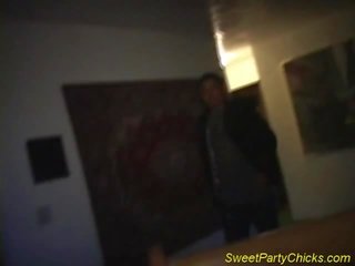 Sweet party chick gets pussy fucked at this big party